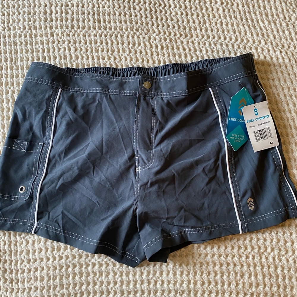 NWT Free Country Women’s Gray Swim Trunks XL